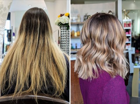 Balayage Highlights - Before and After