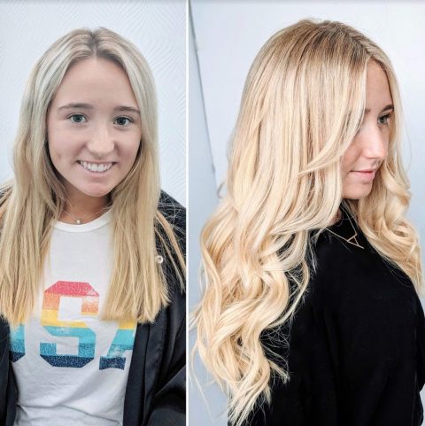 Blonde Hair Extensions - Before and After